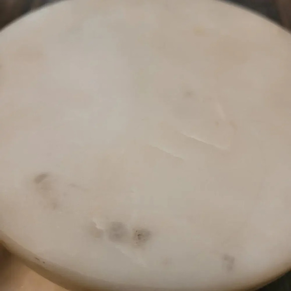 Vintage Home Marble Salt Cellar Sliding Lid Cover Copper Base Trinket Box Heavy - Picture 3 of 9